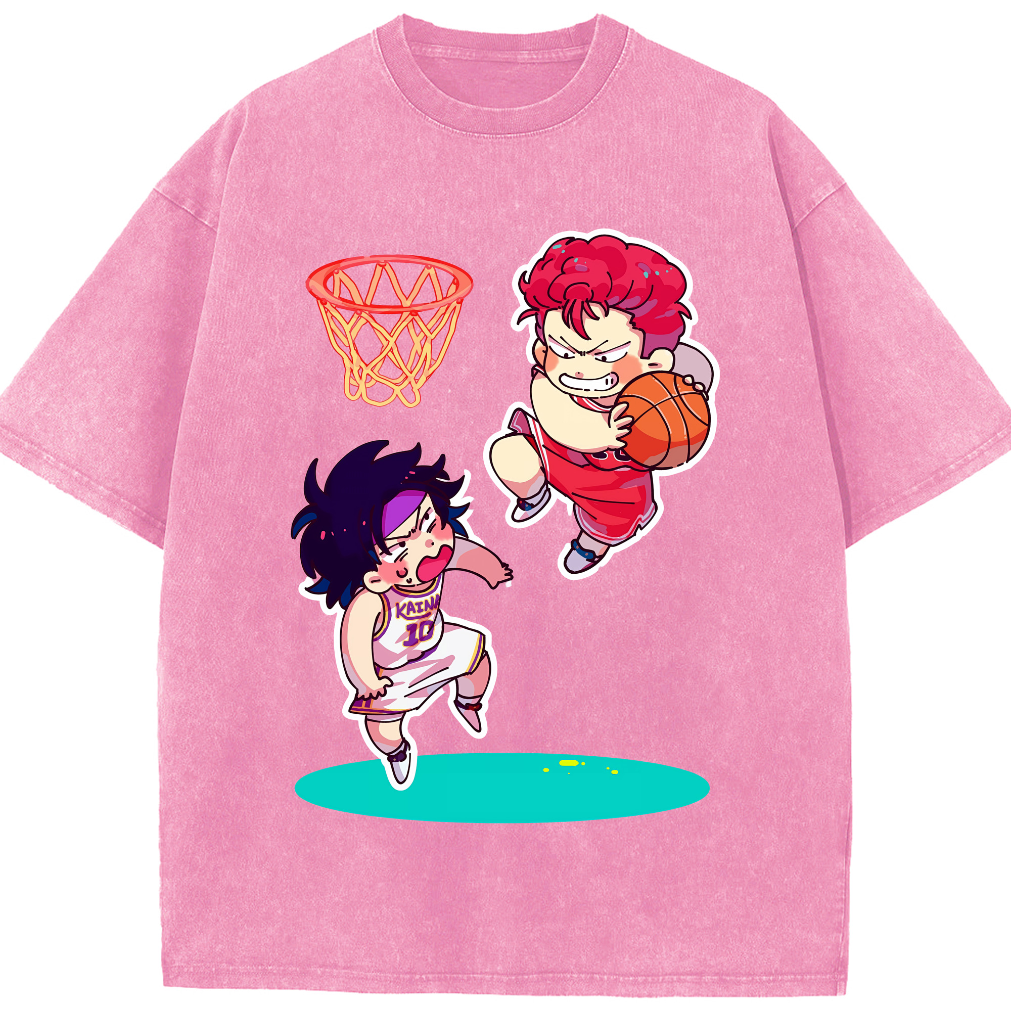 （画像用） SLAM DUNK／スラムダンク 綿100% ヴィンテージ風 半袖Tシャツ（フロントプリント）